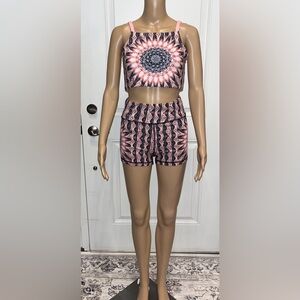 Woven Athletic Short and Bra Set